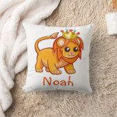 Cute Lion King Crown Oerwoud Animal Kinder Name Kussen (Deken)