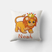 Cute Lion King Crown Oerwoud Animal Kinder Name Kussen (Achterkant)