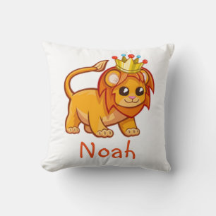 Cute Lion King Crown Oerwoud Animal Kinder Name Kussen