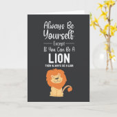 Cute Lion Lover Cards Funny Animals Humor Kaart (Gele Bloem)