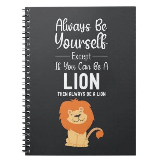 Cute Lion Lover Gifts Quote Funny Animal Humor Notitieboek (Voorkant)
