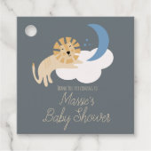 Cute Lion Moon Cloud Baby shower Bedankjes Labels (Voorkant)
