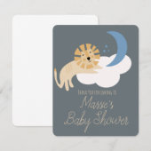 Cute Lion Moon Cloud Baby shower Hartelijk dank RSVP Kaartje (Voorkant / Achterkant)