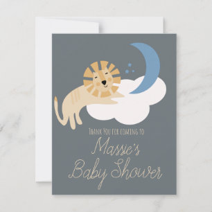 Cute Lion Moon Cloud Baby shower Hartelijk dank RSVP Kaartje