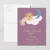 Cute Lion Moon Cloud Baby shower Invitation Postca Briefkaart (Voorkant / Achterkant)