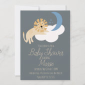 Cute Lion Moon Cloud Baby shower Kaart (Voorkant)