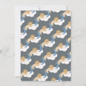 Cute Lion Moon Cloud Baby shower Kaart (Achterkant)