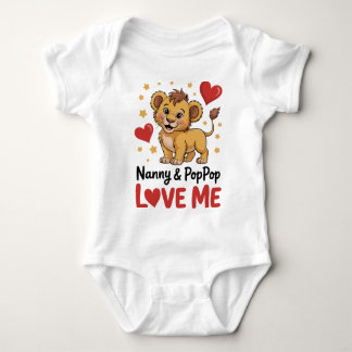 Cute Lion Nanny & PopPop Love Me Grandparent Romper