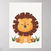 Cute Lion Nursery Poster Kids Room Decor (Voorkant)