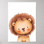 Cute Lion Nursery Poster Kinder Room Decor (Voorkant)