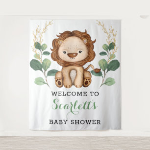 Cute Lion Oerwoud King Greenery Baby shower Welkom Wandkleed
