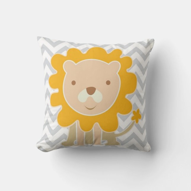 Cute Lion, op Chevrons. Kussen (Voorkant)