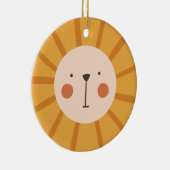 Cute Lion Oranje kinder Neursery Room Keramisch Ornament (Rechts)