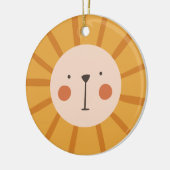 Cute Lion Oranje kinder Neursery Room Keramisch Ornament (Links)