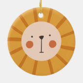 Cute Lion Oranje kinder Neursery Room Keramisch Ornament (Achterkant)