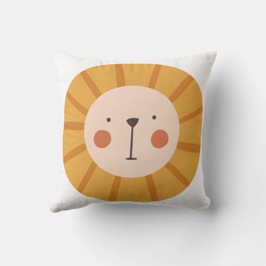 Cute Lion Oranje kinder Neursery Room Kussen (Achterkant)