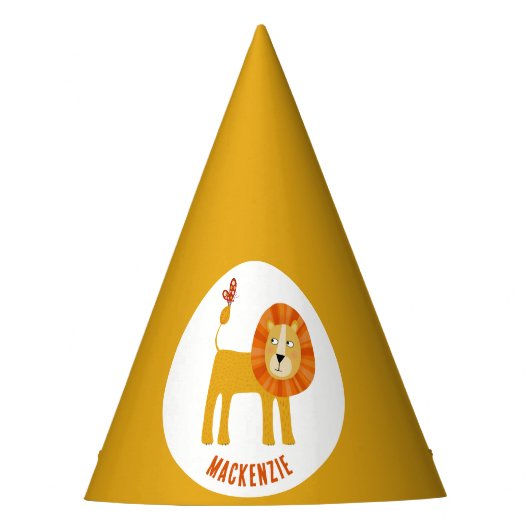 Cute Lion Personalized Feesthoedjes (Voorkant)