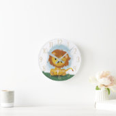 Cute Lion Personalized Gender Neutral  Ronde Klok (Huis)