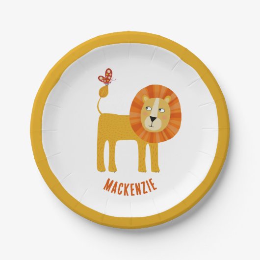 Cute Lion Personalized Papieren Bordje (Voorkant)