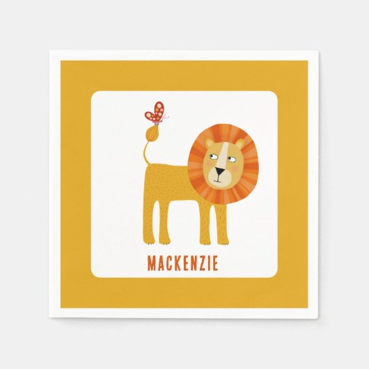 Cute Lion Personalized Servet (Voorkant)