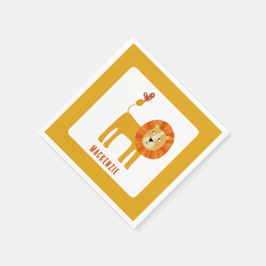 Cute Lion Personalized Servet (Hoek)