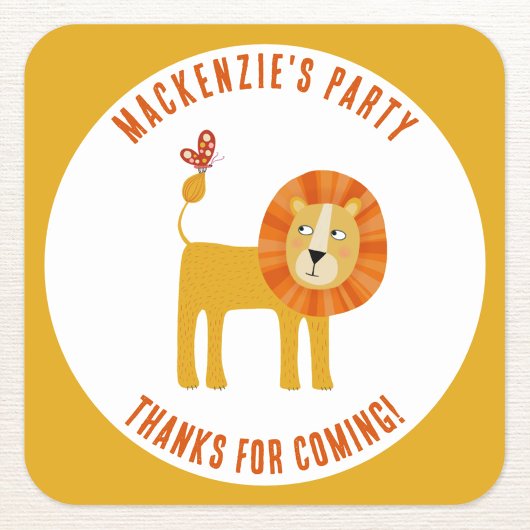 Cute Lion Persoonlijk Bedankt Vierkante Sticker