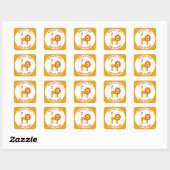 Cute Lion Persoonlijk Bedankt Vierkante Sticker (Vel)