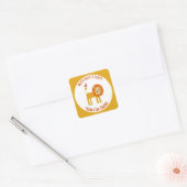 Cute Lion Persoonlijk Bedankt Vierkante Sticker (Envelop)