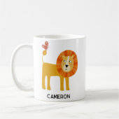 Cute Lion Persoonlijke naam Koffiemok (Links)