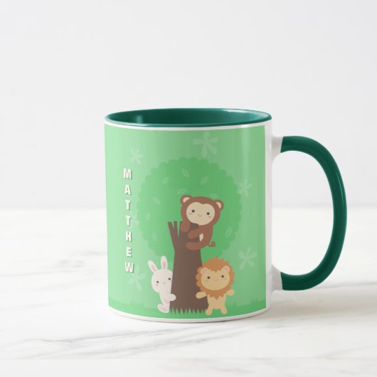 Cute Lion Rabbit & Monkey Woodland Forest Animals Mok (Rechts)