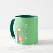Cute Lion Rabbit & Monkey Woodland Forest Animals Mok (Voorkant links)