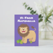 Cute lion Roaring cartoon illustratie Briefkaart (Staand voorkant)