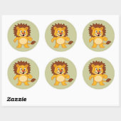 Cute Lion Ronde Sticker (Vel)