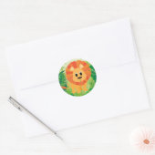 Cute Lion Ronde Sticker (Envelop)