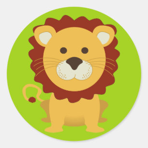 Cute Lion Ronde Sticker
