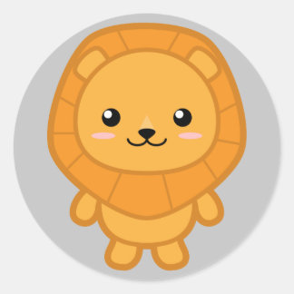 Cute Lion Ronde Sticker