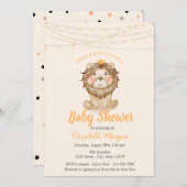 Cute Lion, String Lights, Stippen Baby shower Kaart (Voorkant / Achterkant)