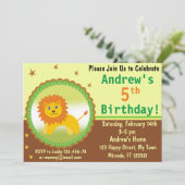 Cute Lion verjaardagsuitnodiging Kaart (Staand voorkant)