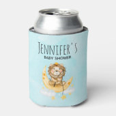 Cute Lion Vist op de maan Waterverf Blikjeskoeler (Blikje Voorkant)