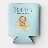 Cute Lion Vist op de maan Waterverf Blikjeskoeler (Voorkant)