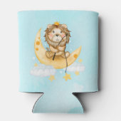 Cute Lion Vist op de maan Waterverf Blikjeskoeler (Achterkant)