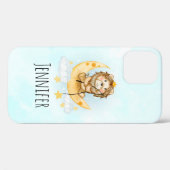 Cute Lion Vist op de maan Waterverf Case-Mate iPhone Case (Achterkant (horizontaal))