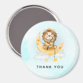 Cute Lion Vist op de maan Waterverf Dank u Magneet (Voorkant / Achterkant)