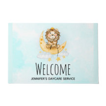 Cute Lion Vist op de maan Waterverf