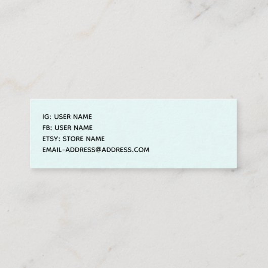 Cute Lion Vist op de maan Waterverf Mini Visitekaartje (Achterkant)