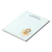 Cute Lion Vist op de maan Waterverf Notitieblok (Linkerzijde)