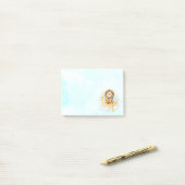 Cute Lion Vist op de maan Waterverf Post-it® Notes (Op bureau)
