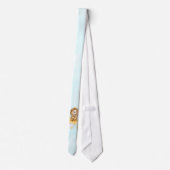 Cute Lion Vist op de maan Waterverf Stropdas (Achterkant)