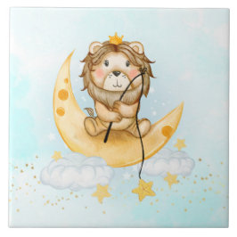 Cute Lion Vist op de maan Waterverf Tegeltje
