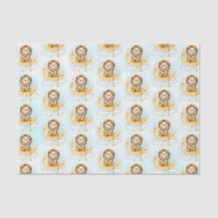 Cute Lion Vist op de maan Waterverf Tissuepapier